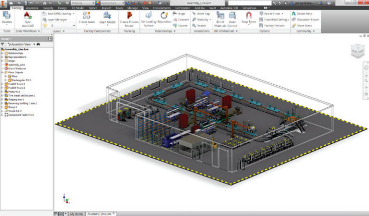 Autodesk Factory Design Utilities for Optimizing Factory Layouts rendering