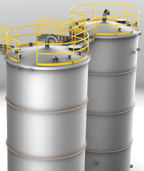 Pala Interstate storage tanks autodesk rendering